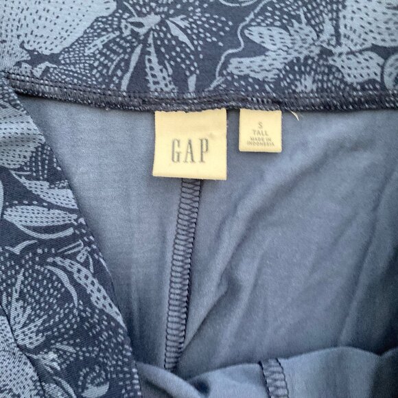 GAP Blue Floral Jersey Tiered Handkerchief Hem Maxi Skirt Small Tall - Picture 4 of 6